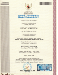 Sertifikat Kompetensi Ristanty